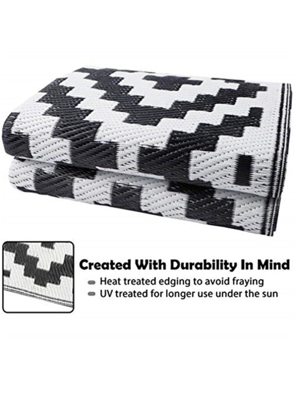 Waterproof Outdoor Rug 5x8 ft, Plastic Reversible Rug, Modern Area Rug, Large - Picture 4 of 7
